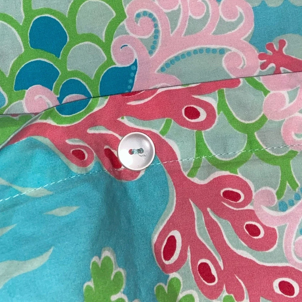 RARE HTF EUC Lilly Pulitzer For Garnet Hill Twin Duvet Cover & 2 shams gecko